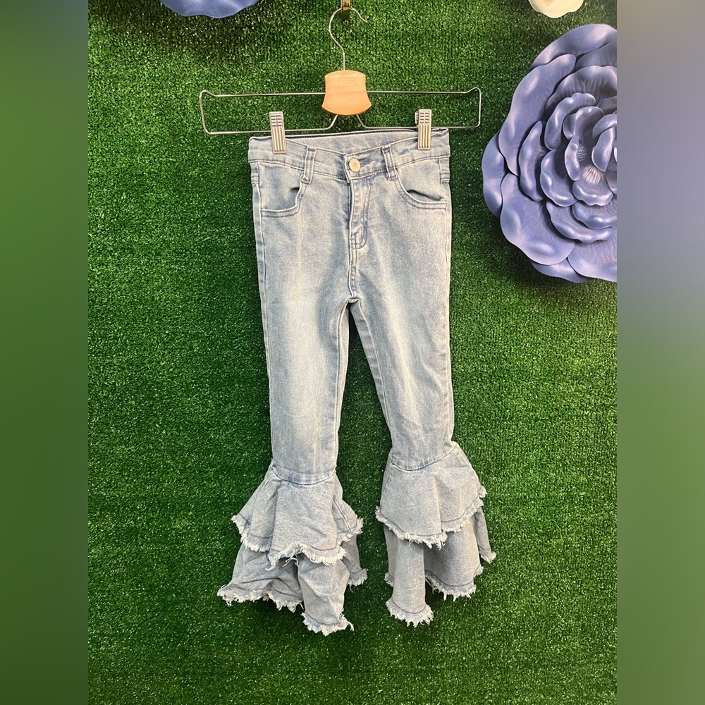 Daisy Flare Light Blue Jeans Size 6 Girl